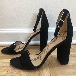 Sam Edelman Yaro Ankle Strap Black Suede Sandal 7.5